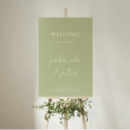 Simple Minimalist Mint Green Wedding Welcome