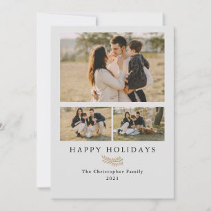 Simple Minimalist Modern 3 Photos Collage Holiday 