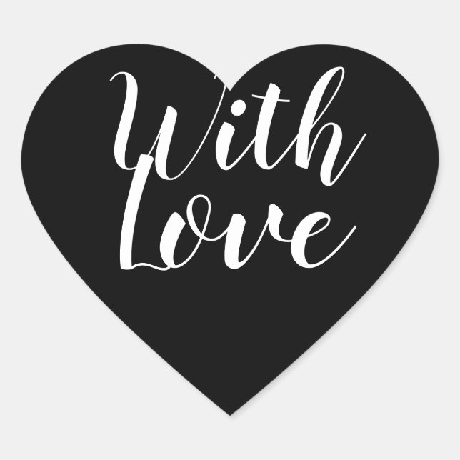 Simple minimalist modern black and white with love heart sticker (Front)