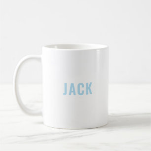 Simple Minimalist Modern Blue Monogram Name Coffee Mug