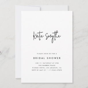 Simple Minimalist Modern Bridal Shower Invitation