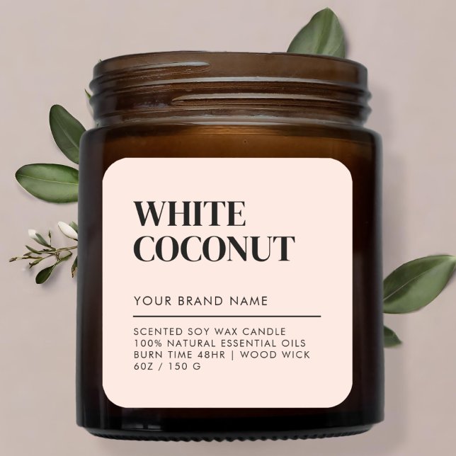 Simple minimalist modern candle food product label (Creator Uploaded)