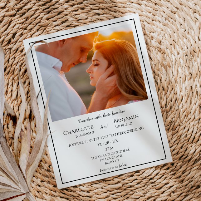 Simple Minimalist Modern Classic Photo Wedding Invitation (Creator Uploaded)