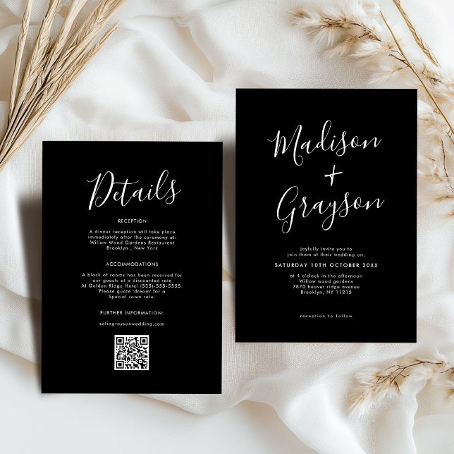 Simple Minimalist Modern Clean Calligraphy Wedding Invitation (Simple Minimalist Modern Clean Calligraphy Wedding Invitation)