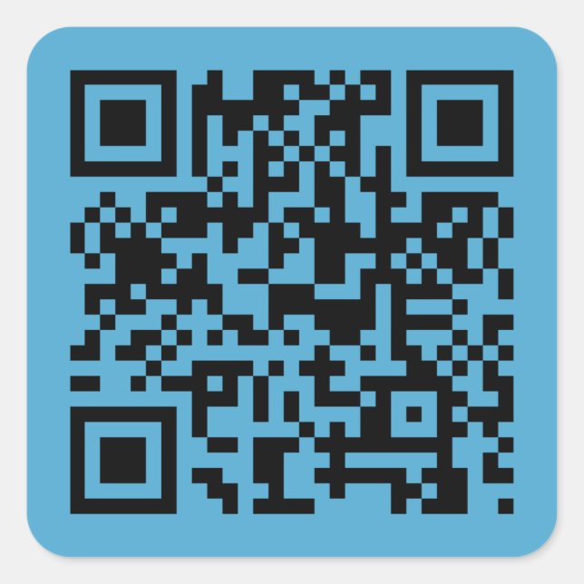 Simple Minimalist Modern Customise QR Code Square Sticker (Front)