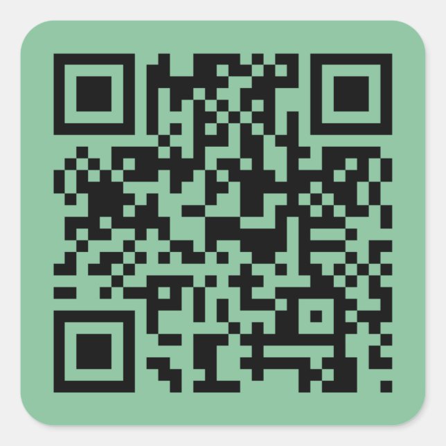 Simple Minimalist Modern Customise QR Code Square Sticker (Front)
