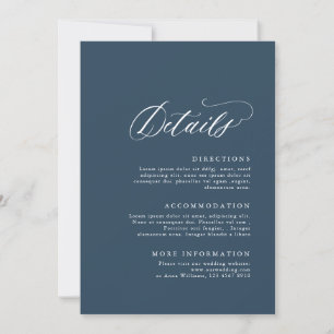 Simple Minimalist Modern Dusty Blue Detail Wedding Invitation