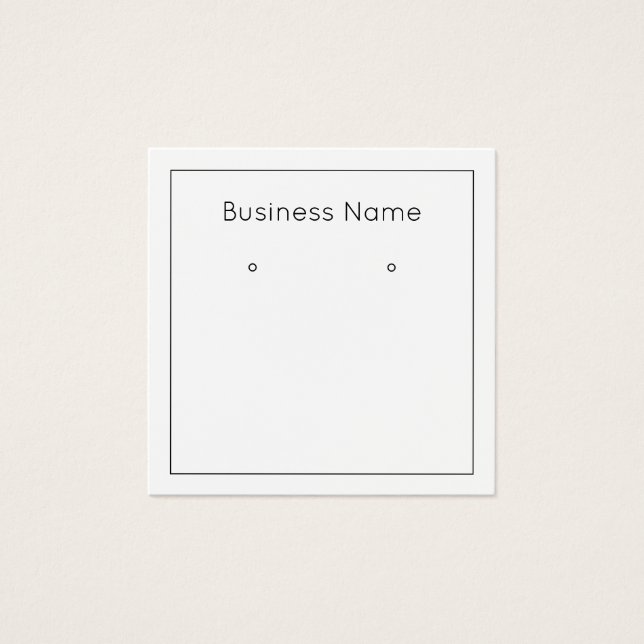 Simple minimalist modern earring display card (Front)