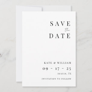 Simple Minimalist Modern Elegant Wedding Save The Date