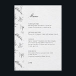 Simple Minimalist Modern Eucalyptus Olive Wedding  Menu<br><div class="desc">Simple Minimalist Black and White Modern Wedding Menu with eucalyptus leaves and olives. Please find more matching designs and variations from my "blissweddingpaperie" store. And feel free to contact me for further customisation or matching items.</div>