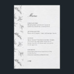 Simple Minimalist Modern Eucalyptus Olive Wedding  Menu<br><div class="desc">Simple Minimalist Black and White Modern Wedding Menu with eucalyptus leaves and olives. Please find more matching designs and variations from my "blissweddingpaperie" store. And feel free to contact me for further customisation or matching items.</div>