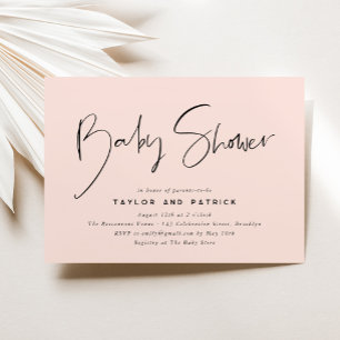 Simple Minimalist Modern Handwritten Baby Shower Invitation