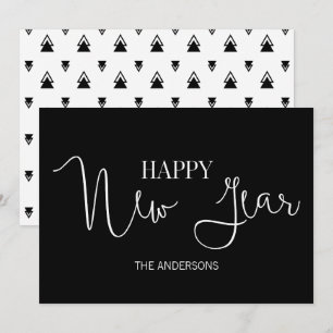 Simple Minimalist Modern Happy New Year's Holiday Card