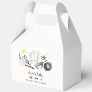 Simple Minimalist Modern Little Chef Baby Shower Favour Box