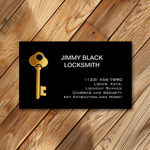Simple Minimalist Modern Locksmith  Business Card
