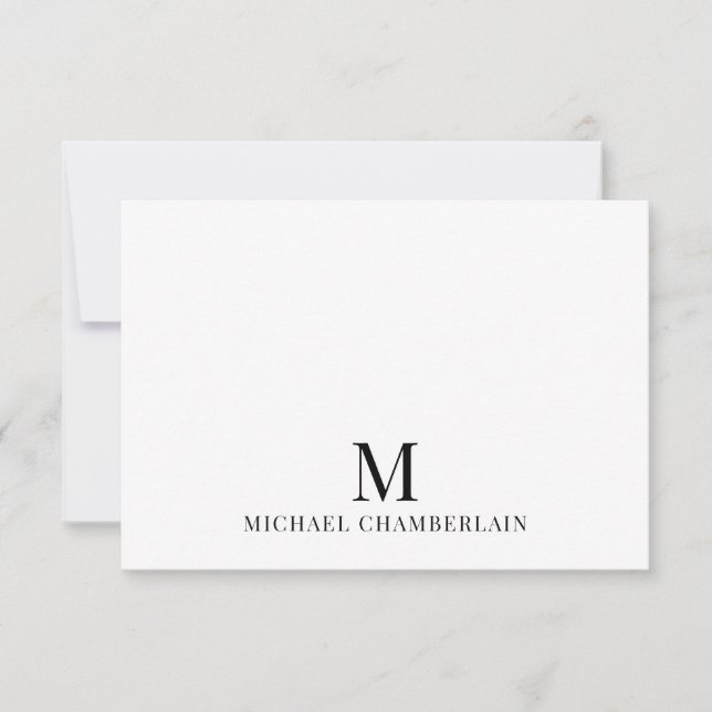 Simple Minimalist Modern Monogram Card (Front)