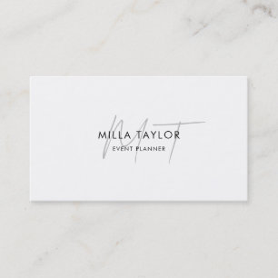 Simple Minimalist Modern Monogram Feminine Logo Business Card