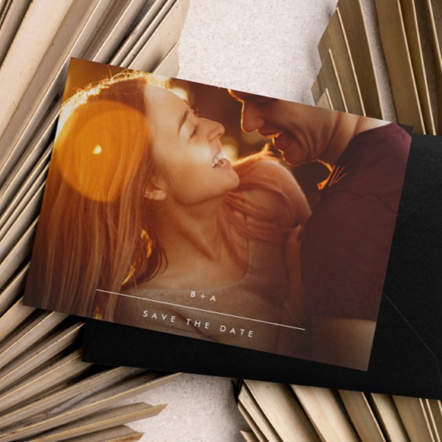 Simple MINIMALIST Modern Monogram Save The Date (Creator Uploaded)