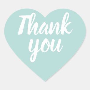 Simple minimalist modern pastel blue thank you heart sticker