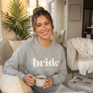 Simple Minimalist Modern Personalised Bride Sweatshirt
