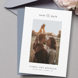 Simple Minimalist Modern Photo Script Calligraphy Save The Date