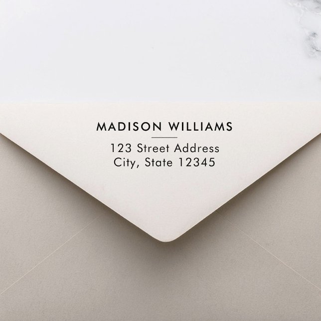 Simple Minimalist Modern Return Address Rubber Stamp (Creator Uploaded)