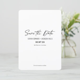 Simple minimalist modern script Save the date Invitation