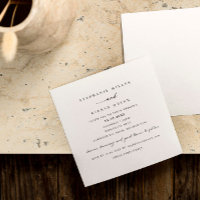 Simple Minimalist Modern Square Wedding Invitation