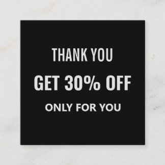 Simple Minimalist Modern Trendy Black & White  Discount Card