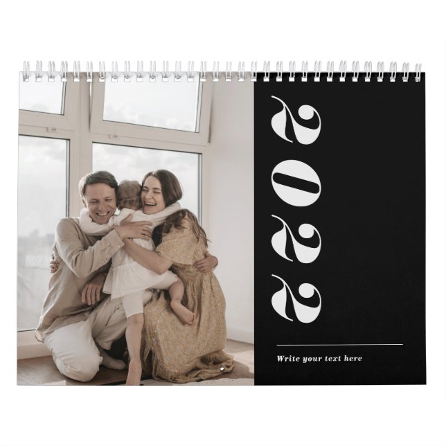 simple minimalist modern typography family photos calendar (Cover)