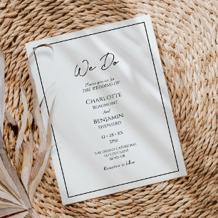 Simple Minimalist Modern We Do Wedding Invitation
