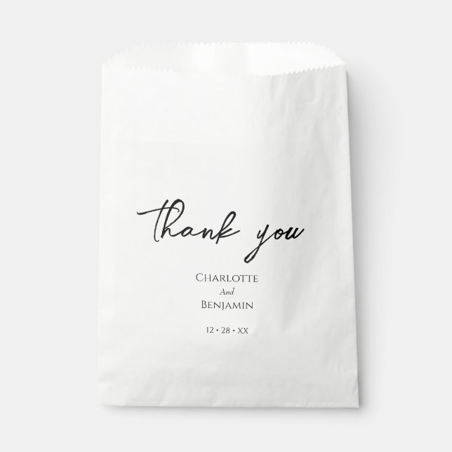 Simple Minimalist Modern Wedding Favour Bags (Front)