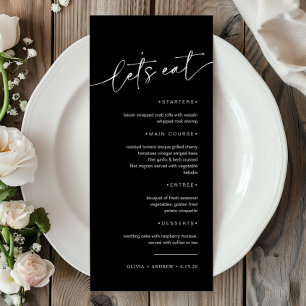 Simple Minimalist & Modern   Wedding Menu