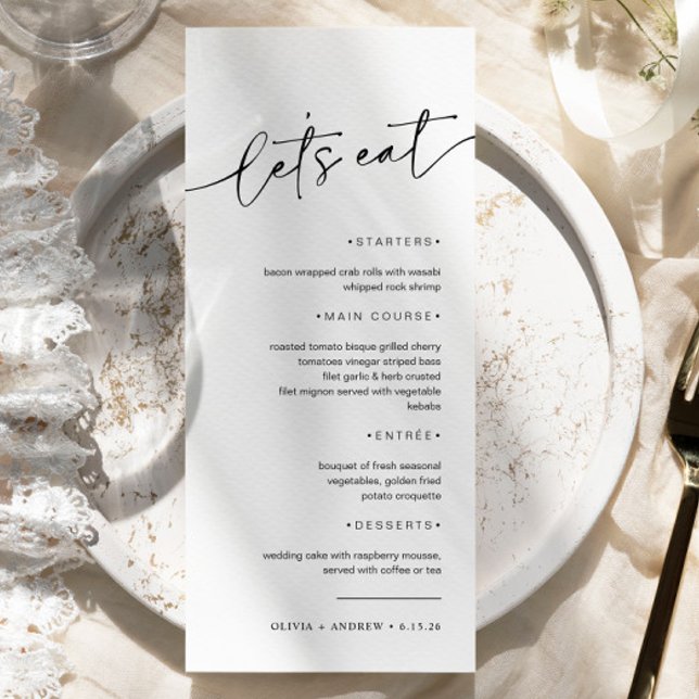 Simple Minimalist & Modern | Wedding Menu (Creator Uploaded)
