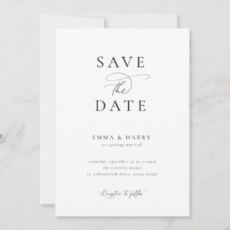 Simple Minimalist Modern Wedding Save the Date Invitation