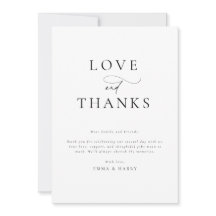 Simple Minimalist Modern Wedding Thank You Card