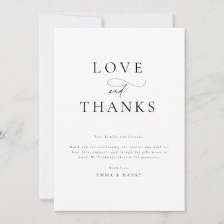 Simple Minimalist Modern Wedding Thank You Card