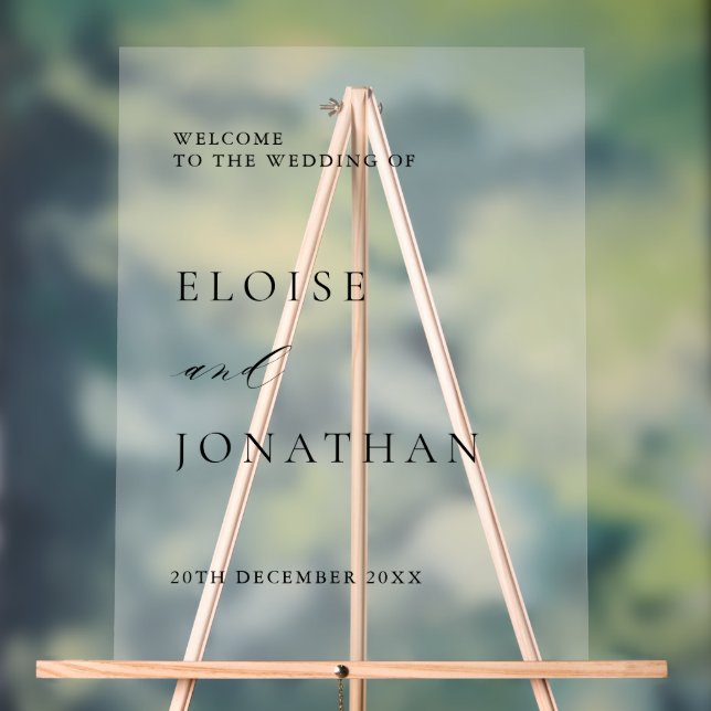 Simple Minimalist Modern  Wedding Welcome Acrylic Sign (Neutral)