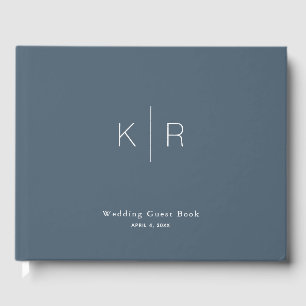 Simple Minimalist Modern White Wedding Guest Book