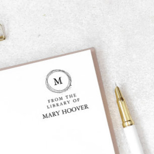 Simple Minimalist Monogram From The Library Of Self-inking Stamp