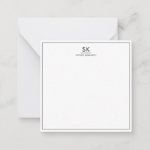 Simple Minimalist Monogram Initials Custom Name   Card
