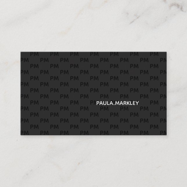 Simple Minimalist Monogram Pattern - Business Card (Front)