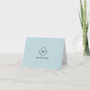 Simple Minimalist Monogram Personalized Stationery Card