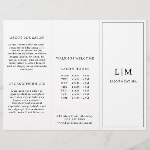 Simple Minimalist Monogram Trifold Brochure