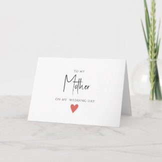 Simple Minimalist Mother, Wedding Card 