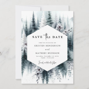 Simple Minimalist Mountain Wedding Save The Date