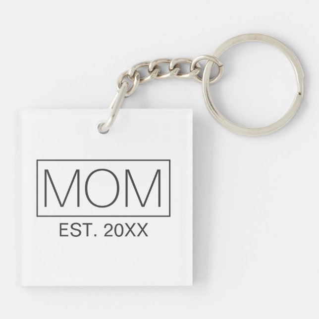Simple Minimalist Mum Typography | Keychain (Back)