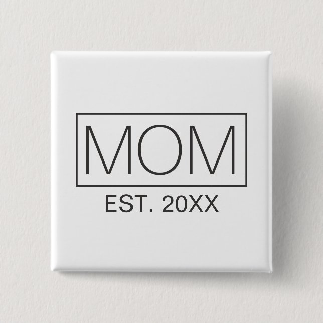 Simple Minimalist Mum Typography | Pin Button (Front)