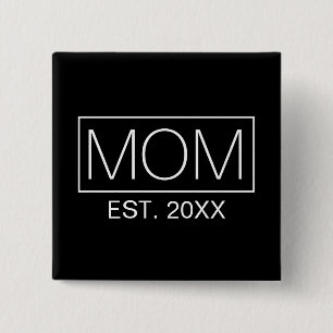 Simple Minimalist Mum Typography Pin Button