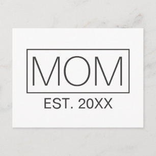 Simple Minimalist Mum Typography Postcard